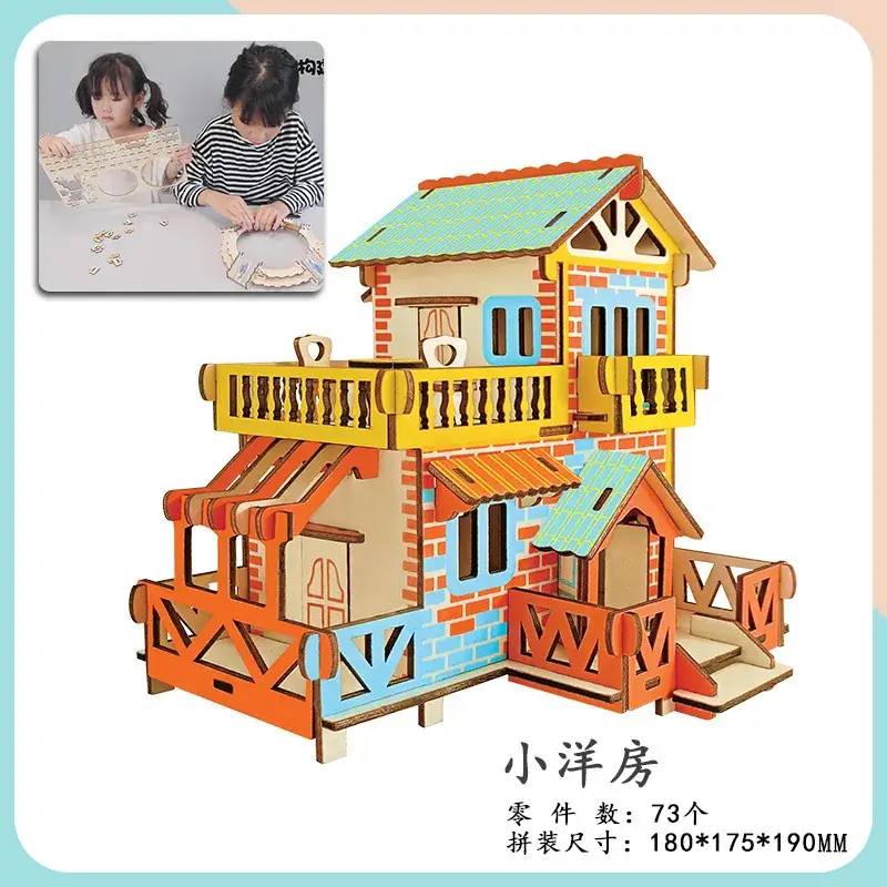 Wooden 3D Educational Toy Cottage for Kids - Image 12