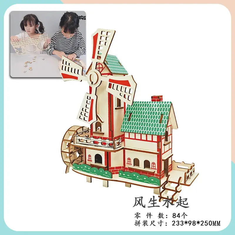 Wooden 3D Educational Toy Cottage for Kids - Image 13