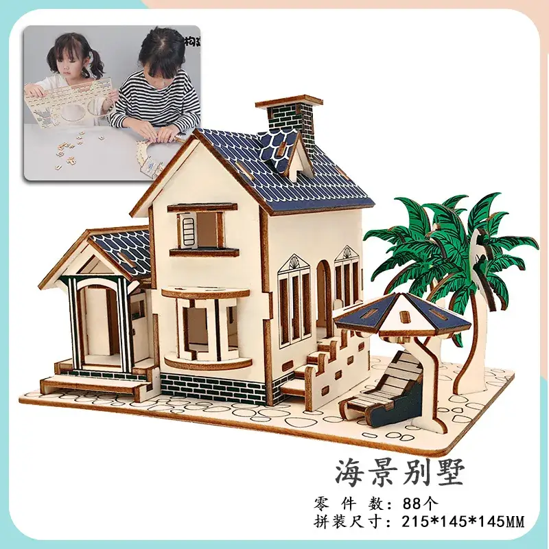 Wooden 3D Educational Toy Cottage for Kids - Image 3