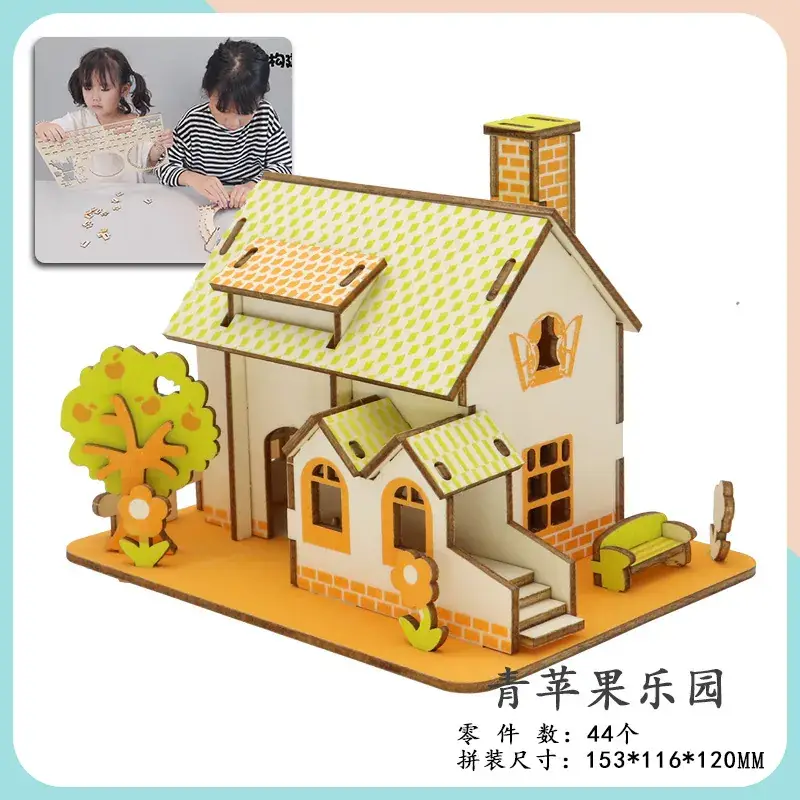 Wooden 3D Educational Toy Cottage for Kids - Image 4