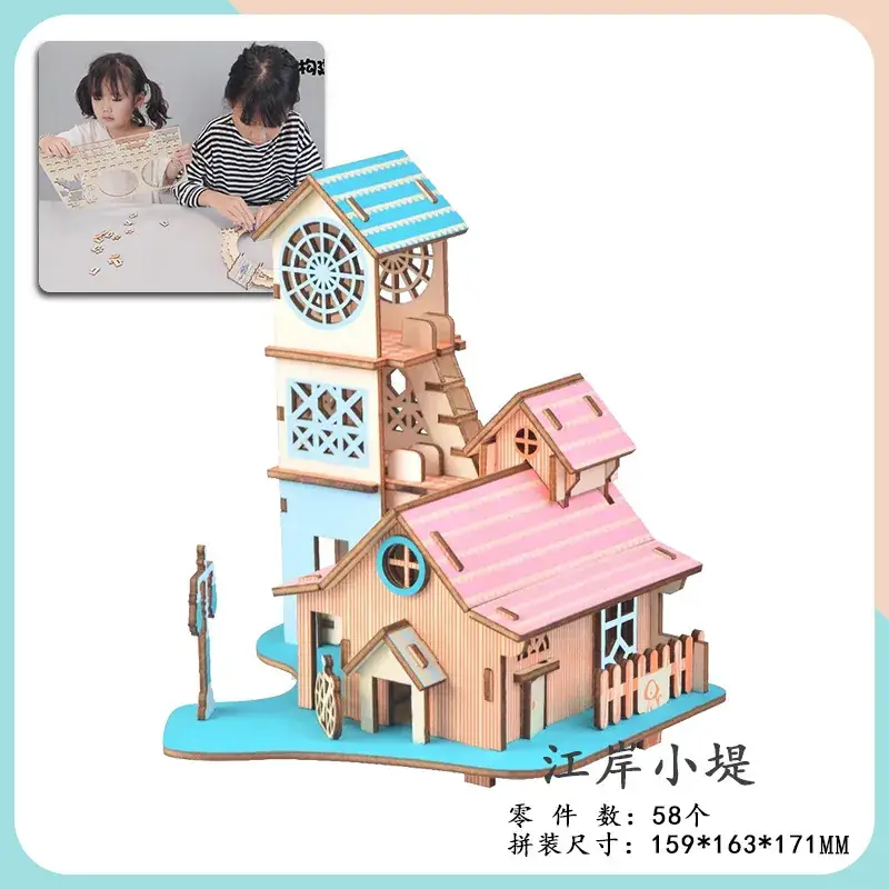 Wooden 3D Educational Toy Cottage for Kids - Image 5