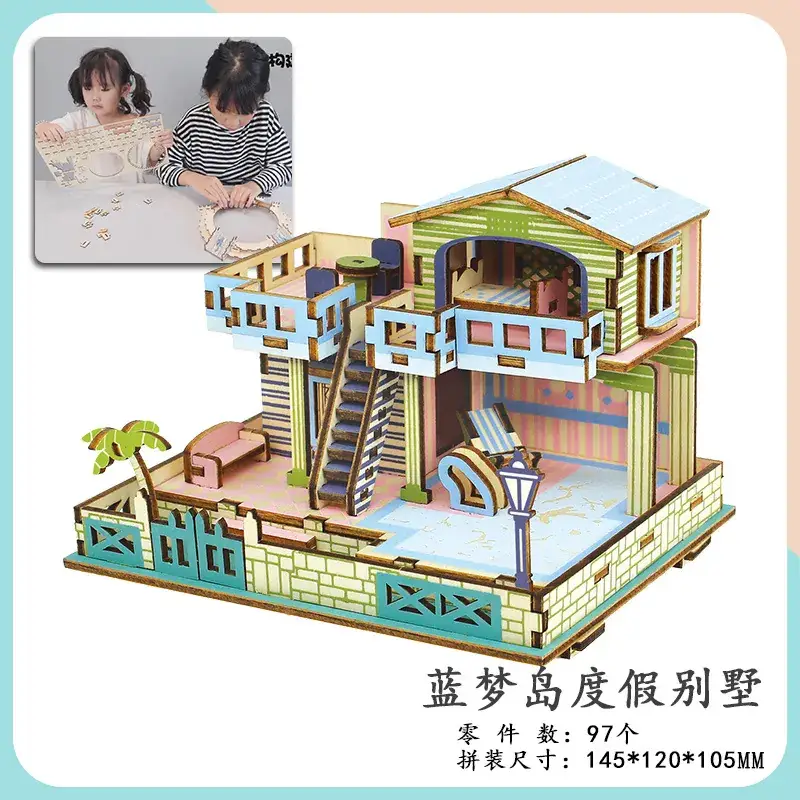 Wooden 3D Educational Toy Cottage for Kids - Image 7