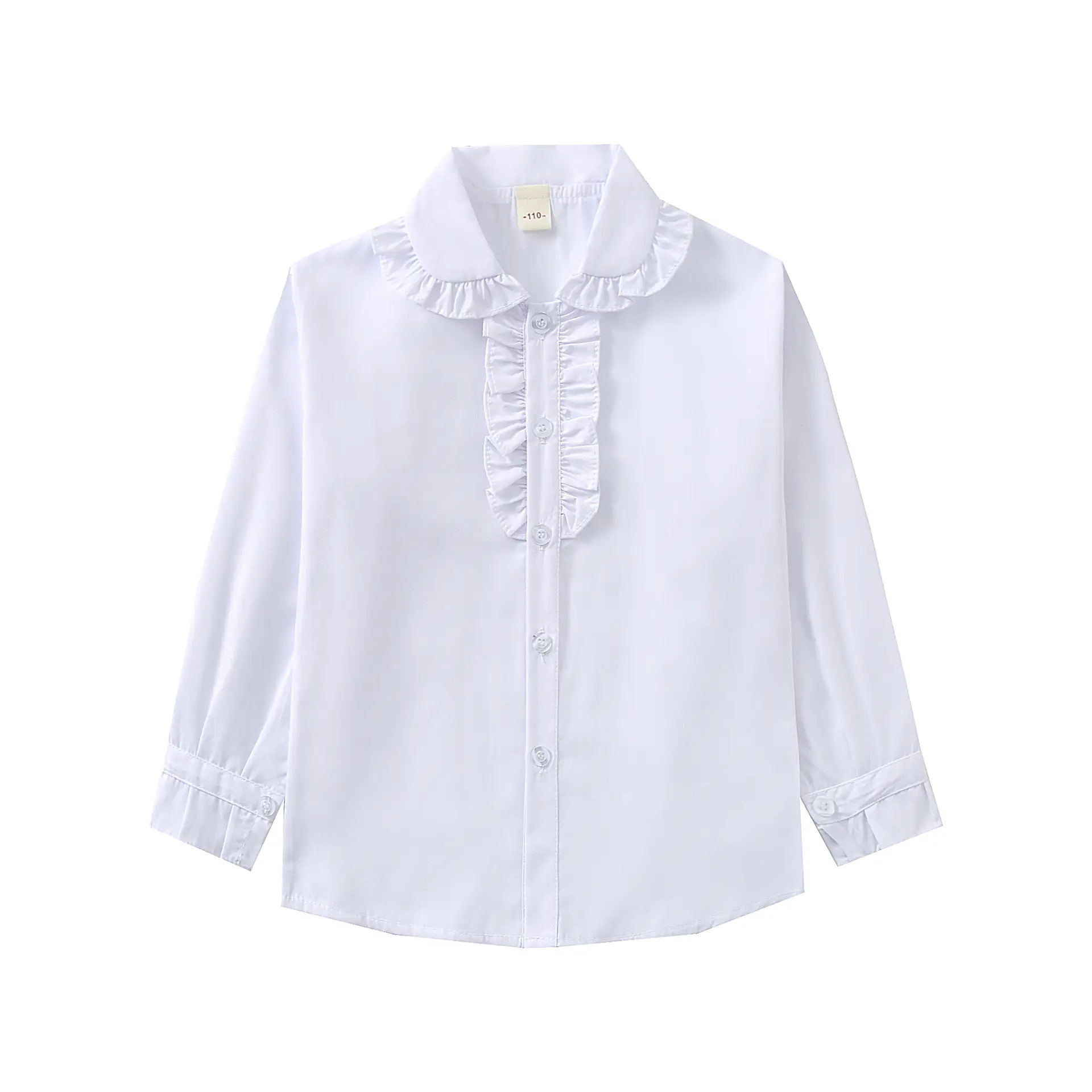 White Ruffled Collar School Shirt for Girls - Image 6