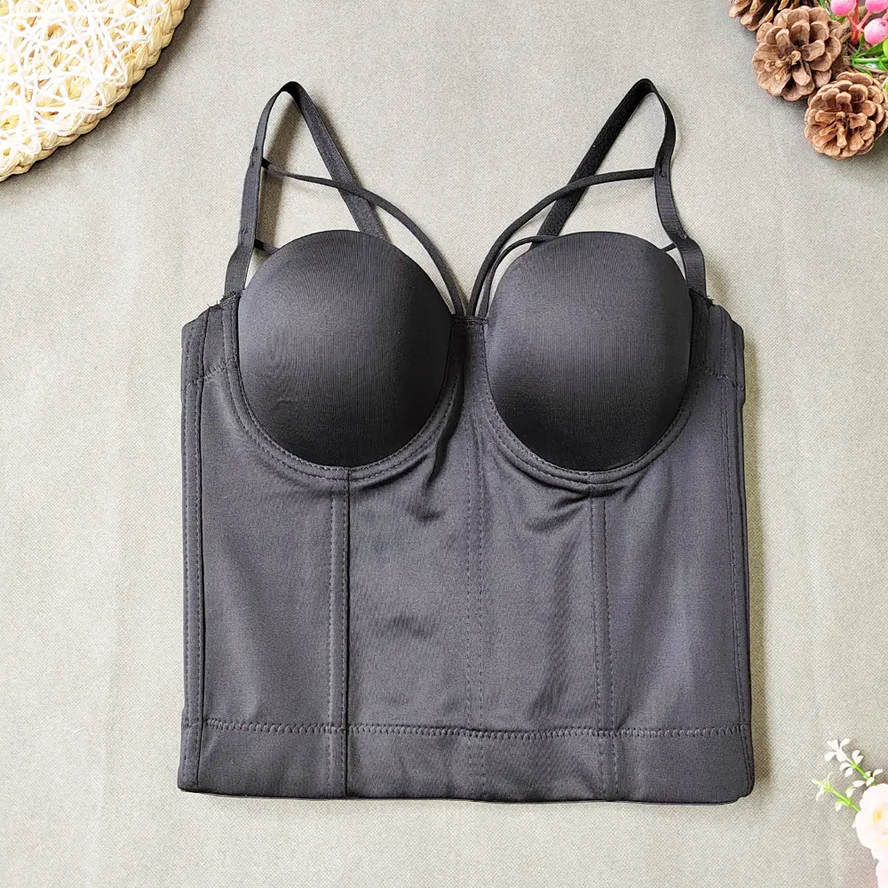 Red Fishbone Bra Top Vest for Women
