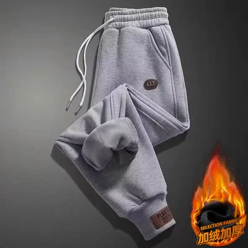 Men Fleece Lined Warm Jogger Pants Black - Image 2