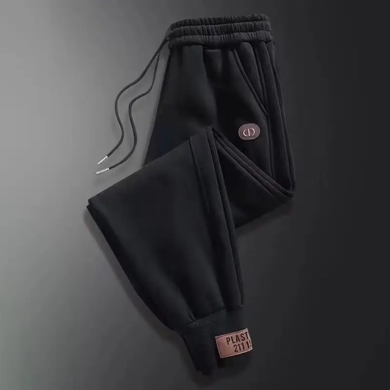 Men Fleece Lined Warm Jogger Pants Black - Image 3