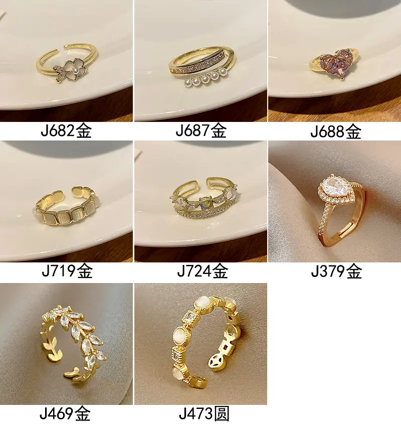 Korean Accessible Luxury Zircon Pearl Bow Rings Set — feature 10