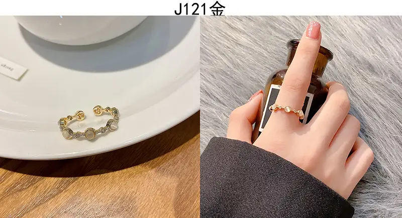 Korean Accessible Luxury Zircon Pearl Bow Rings Set — feature 11
