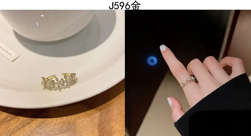 Korean Accessible Luxury Zircon Pearl Bow Rings Set — feature 22