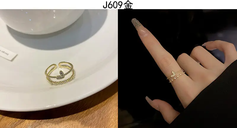 Korean Accessible Luxury Zircon Pearl Bow Rings Set — feature 23