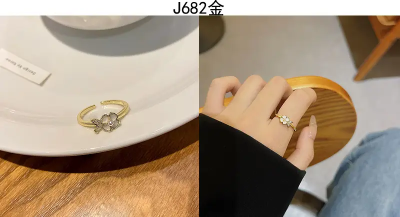 Korean Accessible Luxury Zircon Pearl Bow Rings Set — feature 26