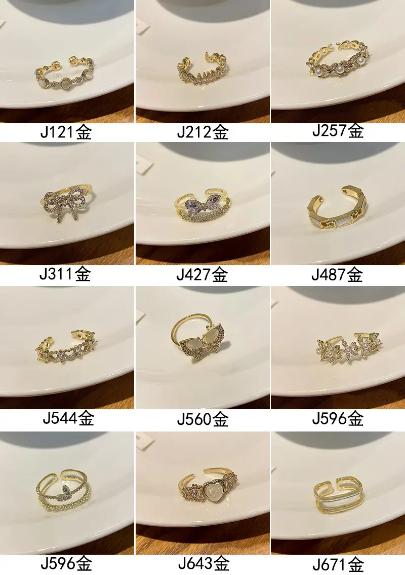 Korean Accessible Luxury Zircon Pearl Bow Rings Set — feature 9