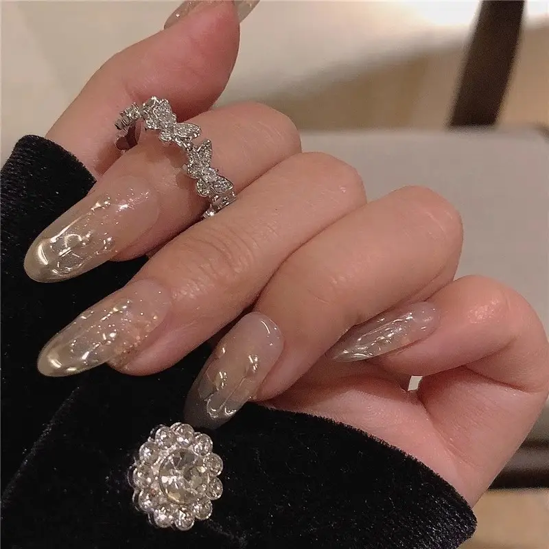 Korean Accessible Luxury Zircon Pearl Bow Rings Set