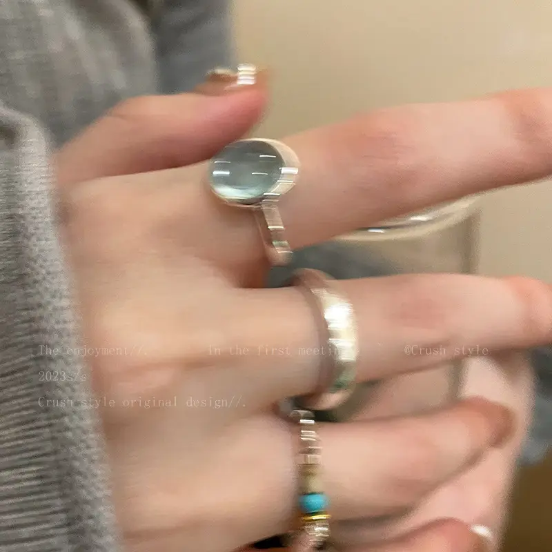 Korean Accessible Luxury Zircon Pearl Bow Rings Set