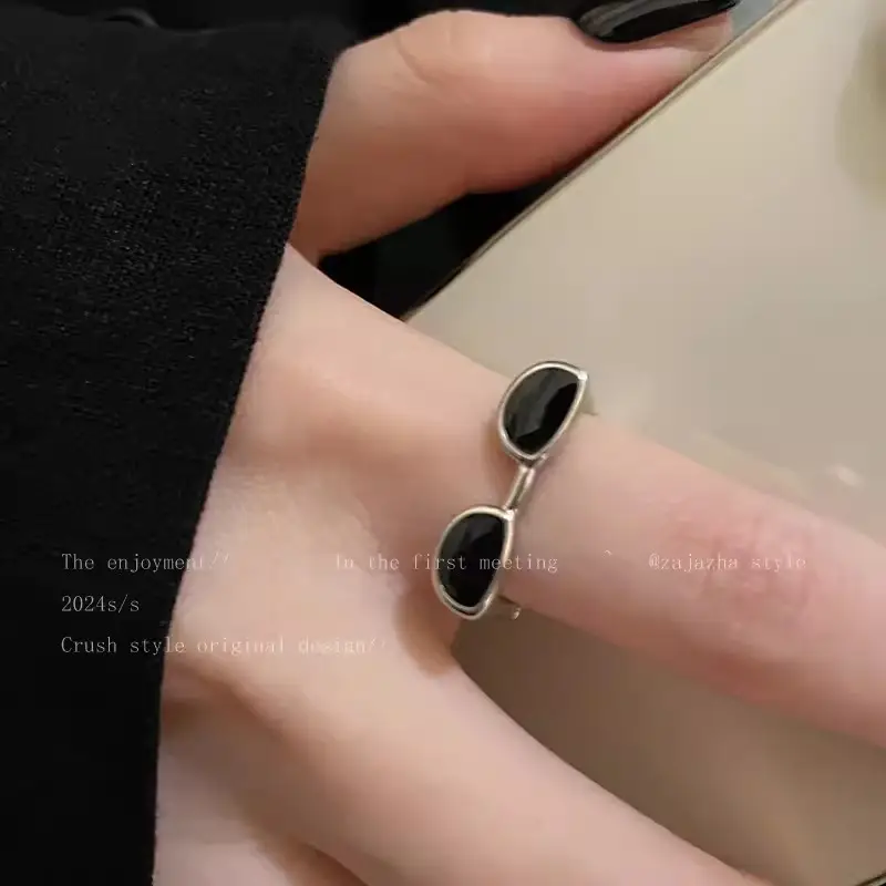 Korean Accessible Luxury Zircon Pearl Bow Rings Set