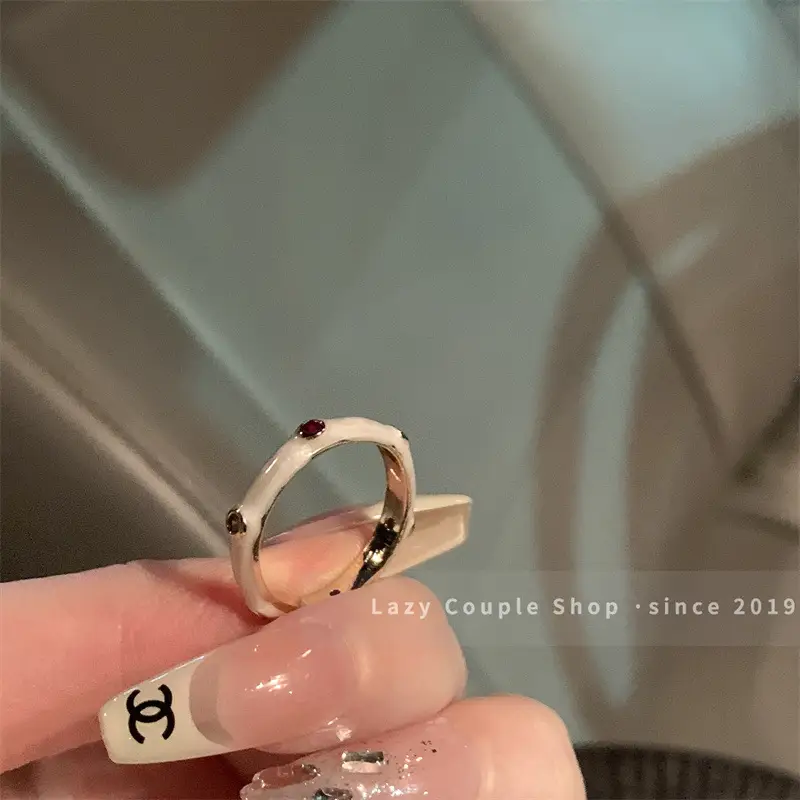 Korean Accessible Luxury Zircon Pearl Bow Rings Set