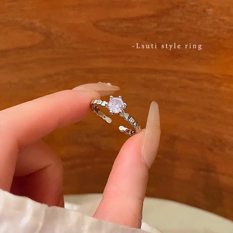 Korean Accessible Luxury Zircon Pearl Bow Rings Set