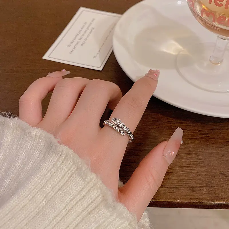 Korean Accessible Luxury Zircon Pearl Bow Rings Set