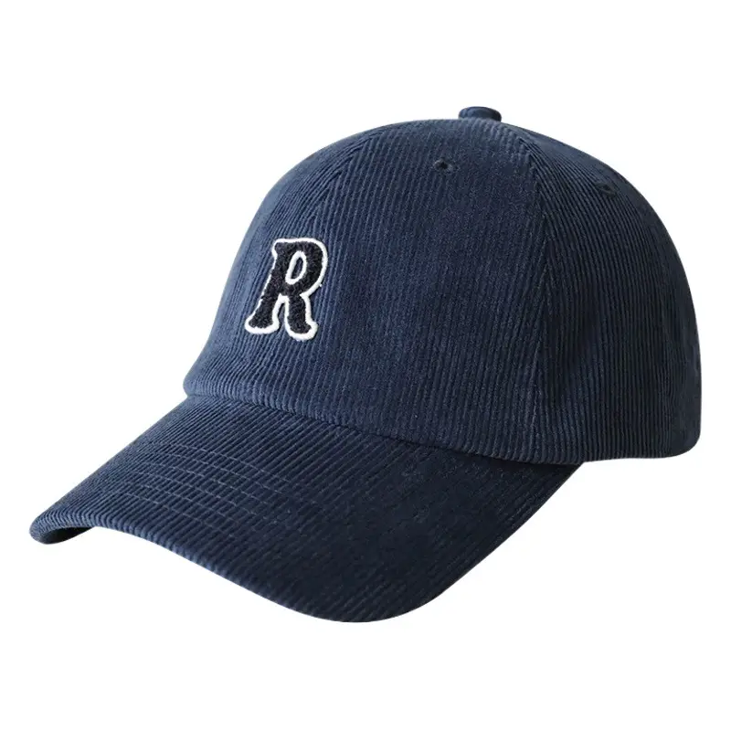 R Label Black Baseball Cap for Men Women