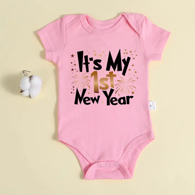 Baby New Year T-Shirt Grey Cotton 1st Baby