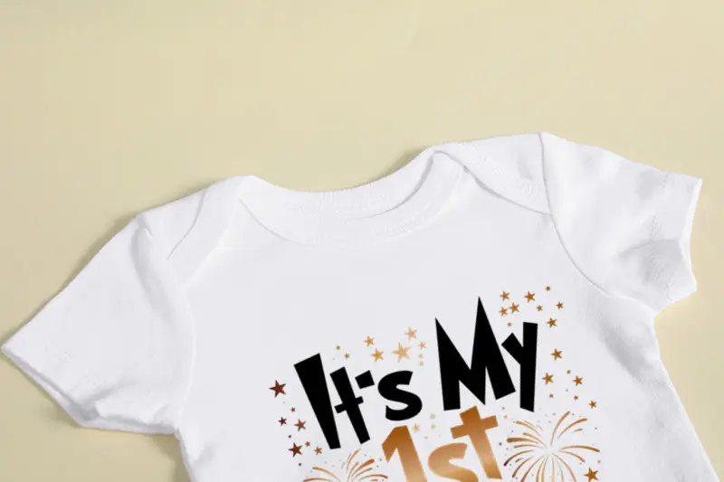 Baby New Year T-Shirt Grey Cotton 1st Baby — feature 3