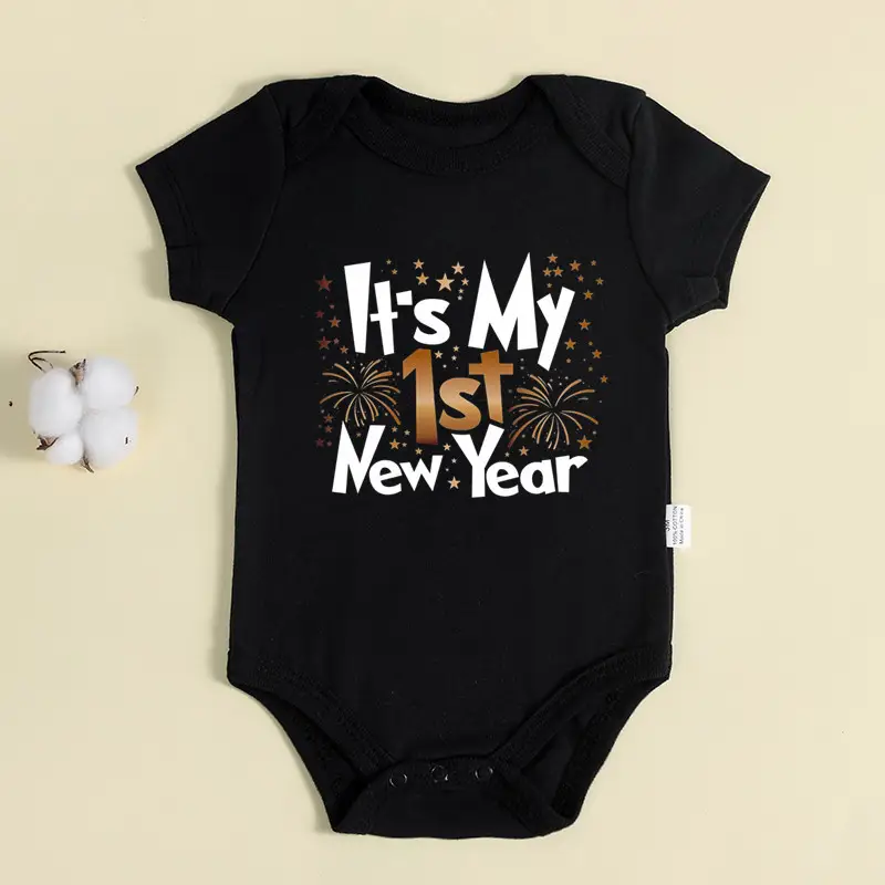 Baby New Year T-Shirt Grey Cotton 1st Baby
