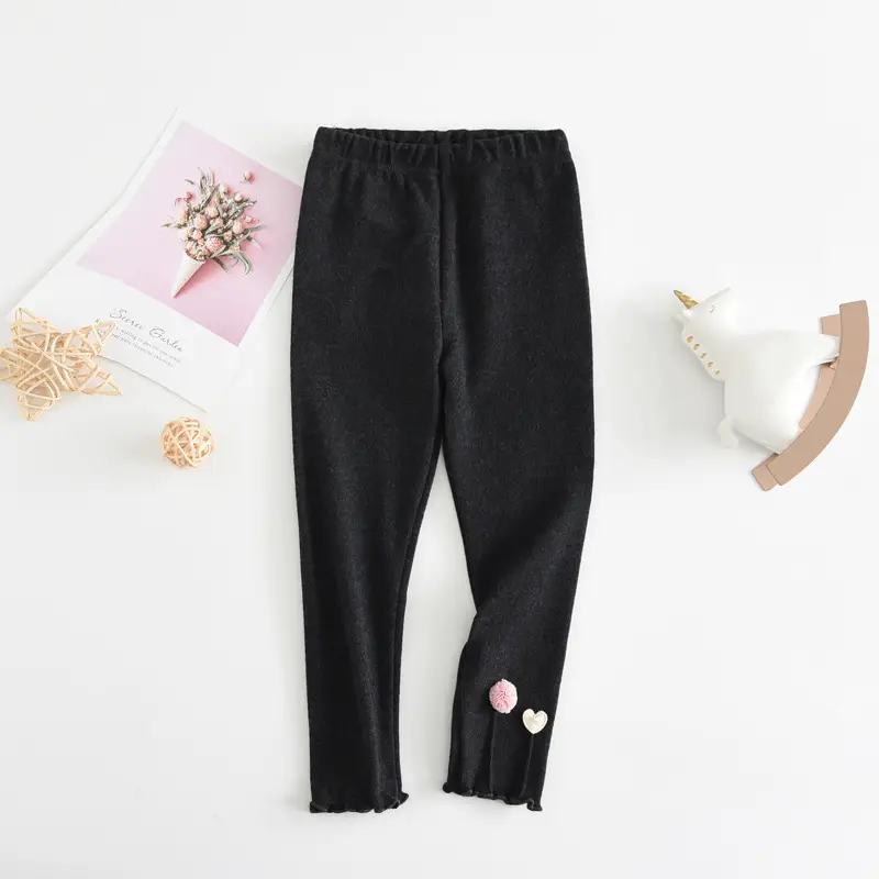 Black Cotton Leggings for Girls Spring Autumn - Image 5