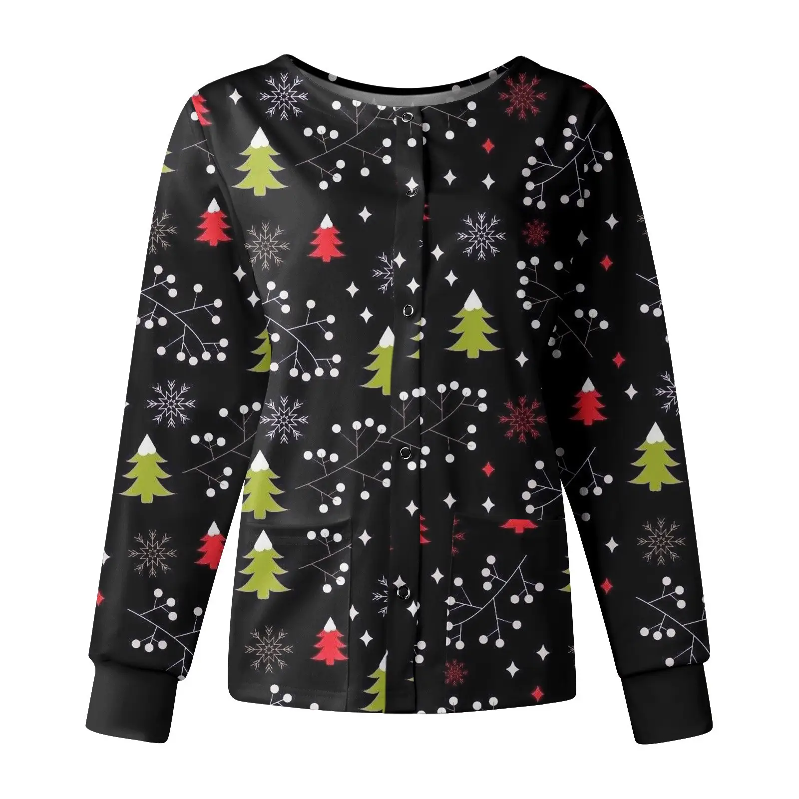 2022 Printed Crewneck Christmas Top for Women - Image 8