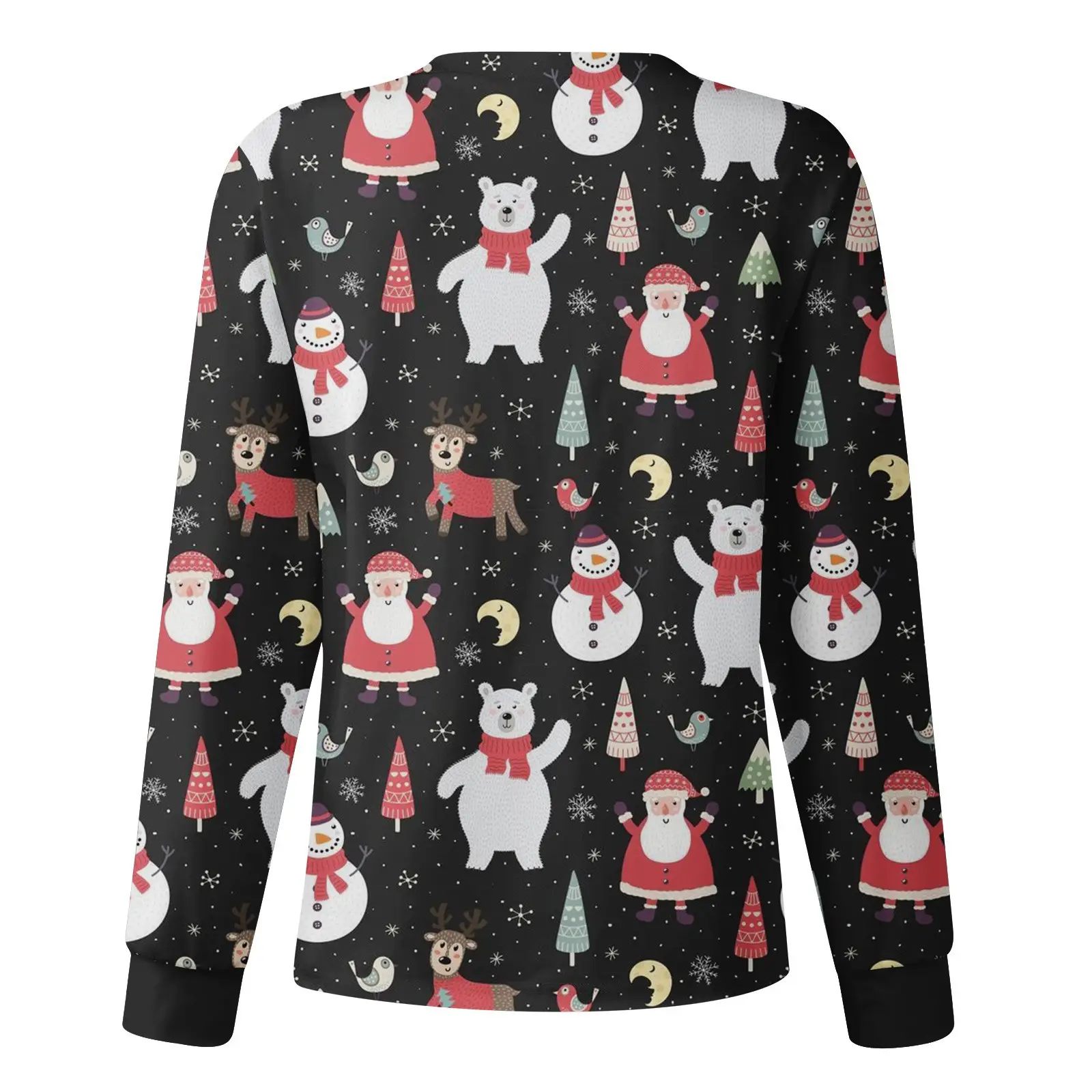 2022 Printed Crewneck Christmas Top for Women — feature 7