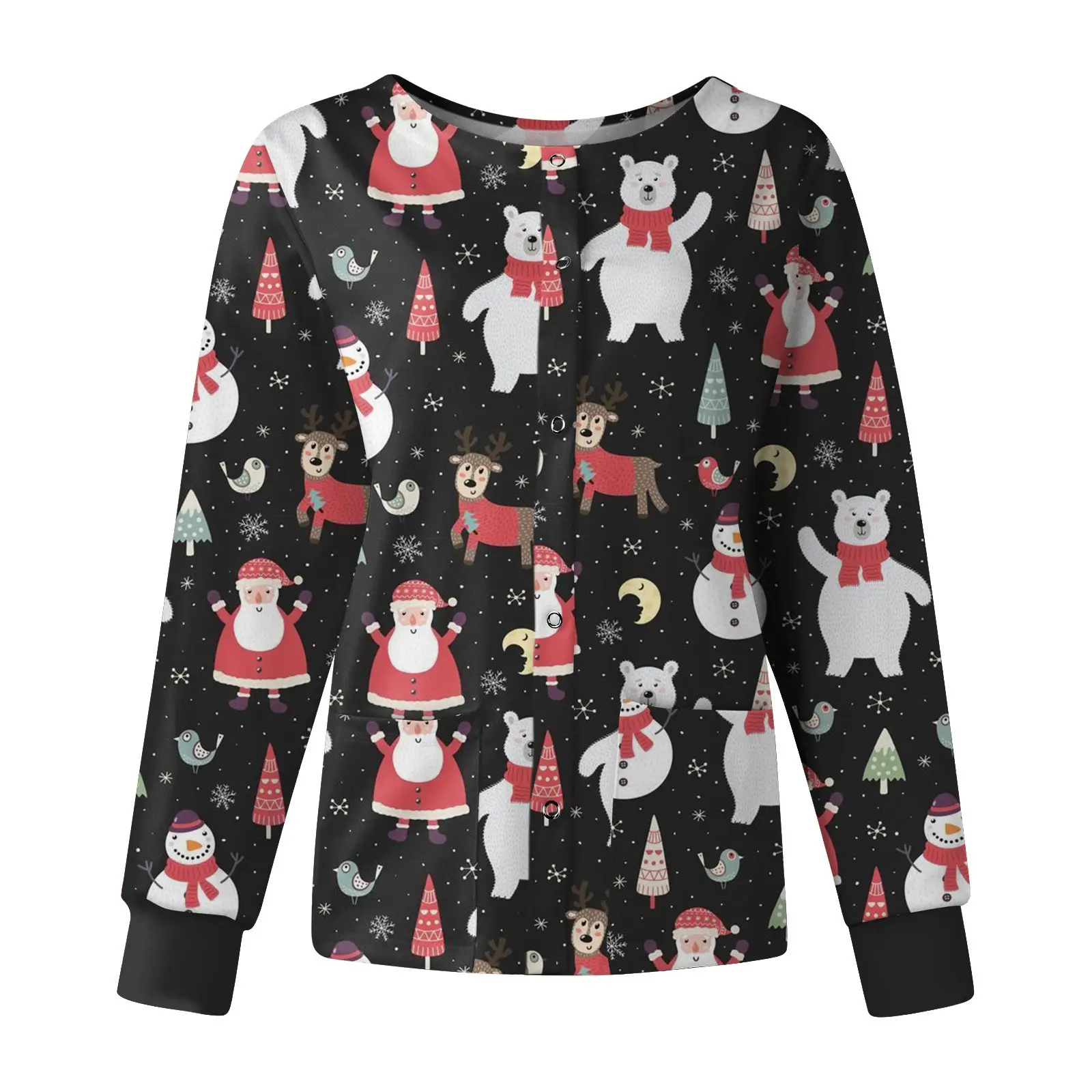 2022 Printed Crewneck Christmas Top for Women - Image 5