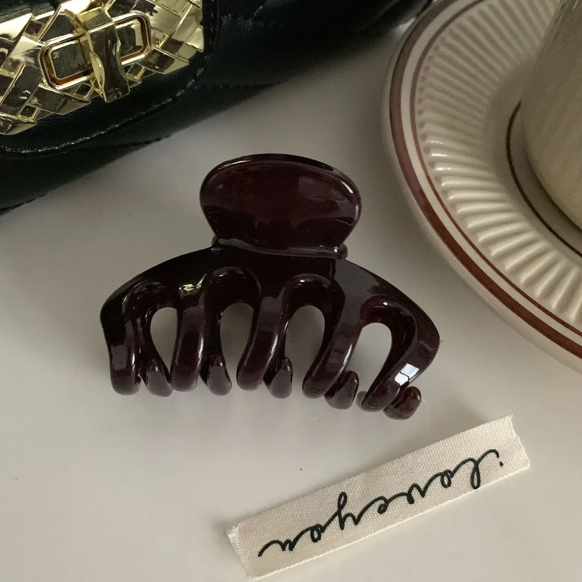 Wooden Hair Clip with 6 Prongs for Medium Back Head Grip - Image 2