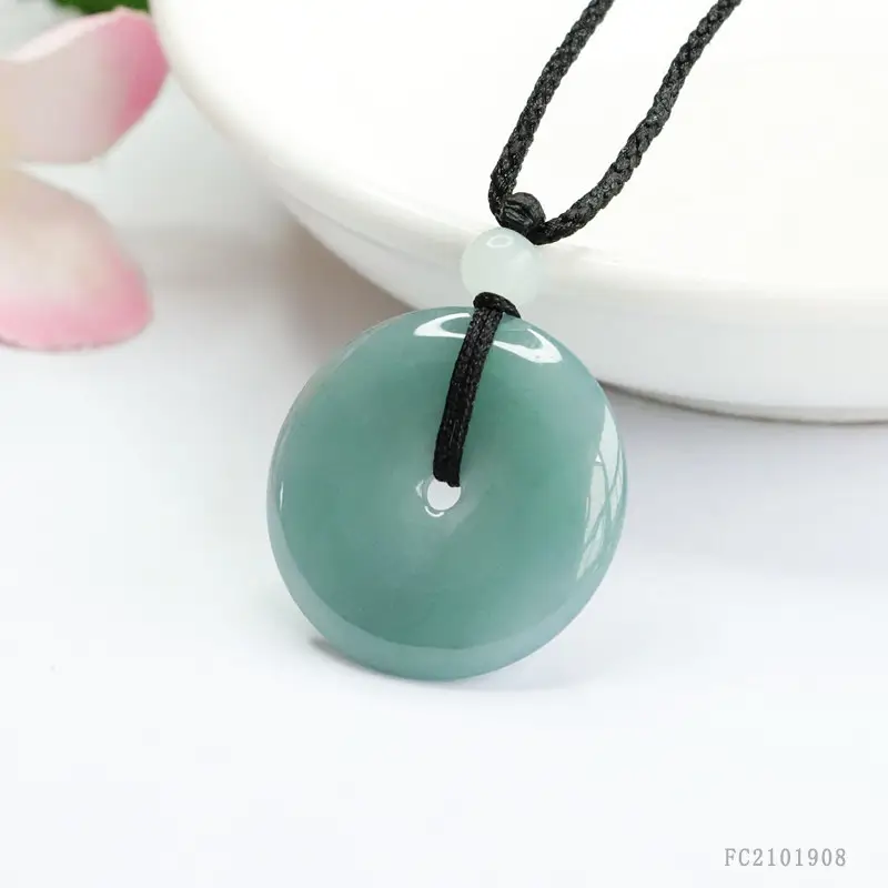 Natural Jade Pendant Blue Horizontal Safety Buckle - Image 4