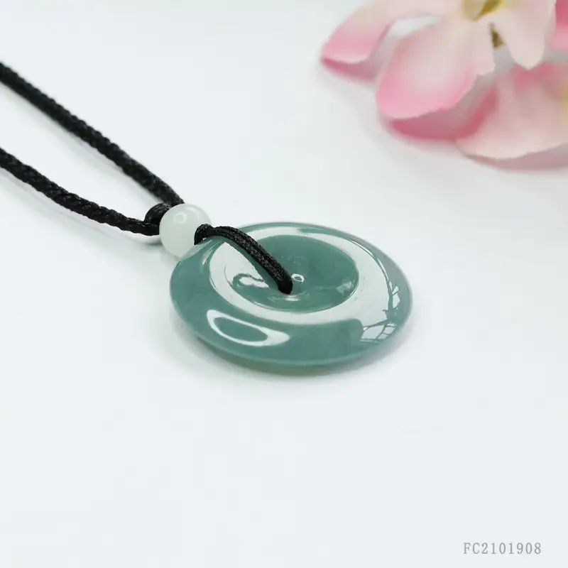 Natural Jade Pendant Blue Horizontal Safety Buckle - Image 5