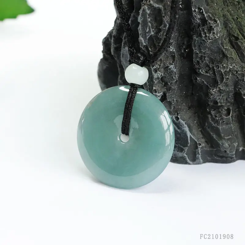 Natural Jade Pendant Blue Horizontal Safety Buckle — feature 10