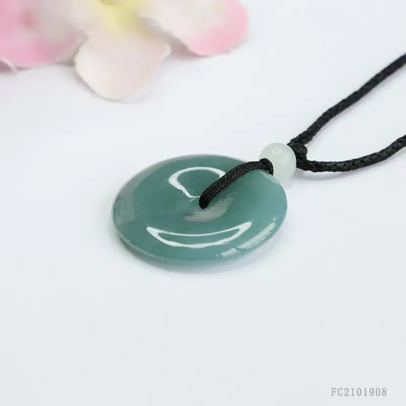 Natural Jade Pendant Blue Horizontal Safety Buckle — feature 7