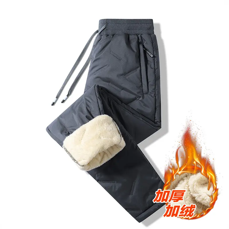 Men's Winter Fleece Lined Sweatpants Black - Image 4