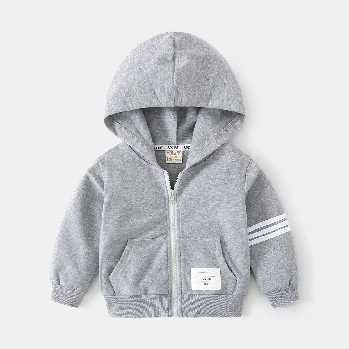 Autumn Zipper Hoodie Blue Kids Casual Wear - Image 2