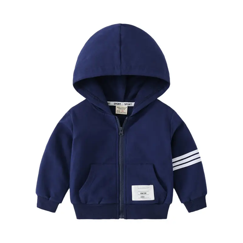 Autumn Zipper Hoodie Blue Kids Casual Wear - Image 6