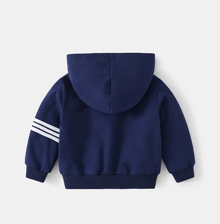 Autumn Zipper Hoodie Blue Kids Casual Wear — feature 8