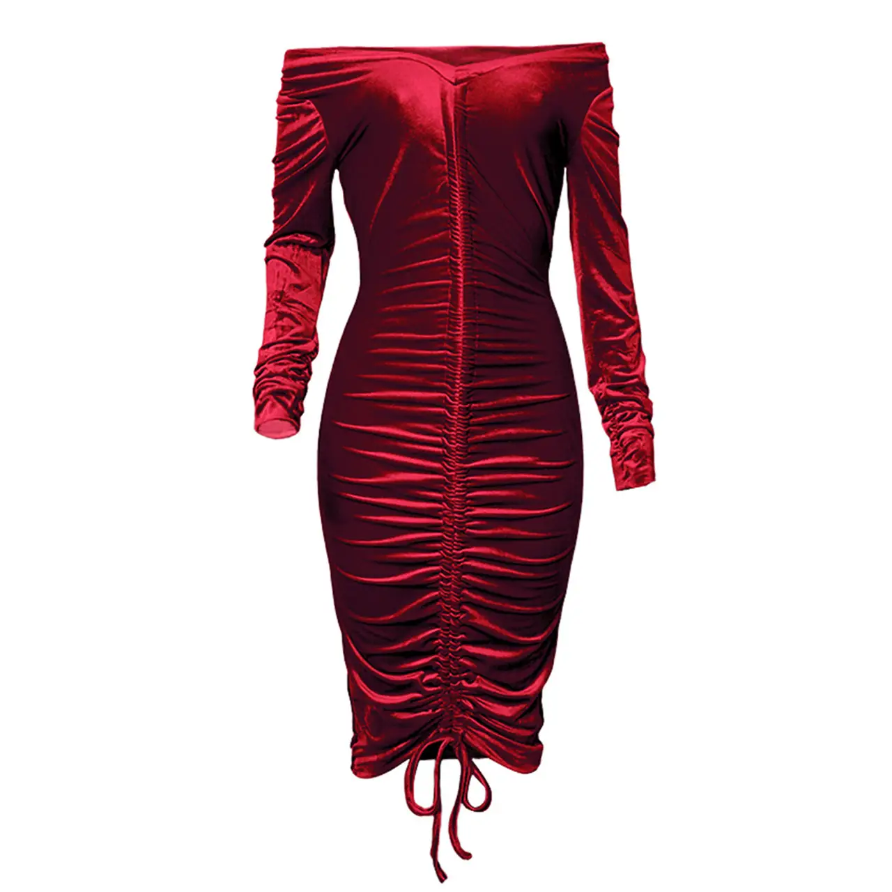 Ttdd002 Women's Cross-Border Pleated Dress Brown — feature 10
