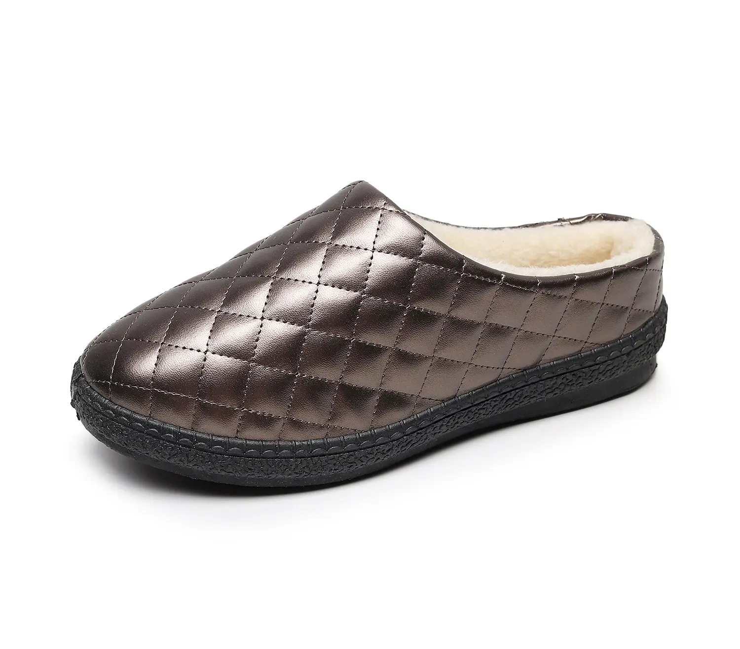 2025 Winter Women's Fleece Lined Cotton Slippers Black Brown - Image 3