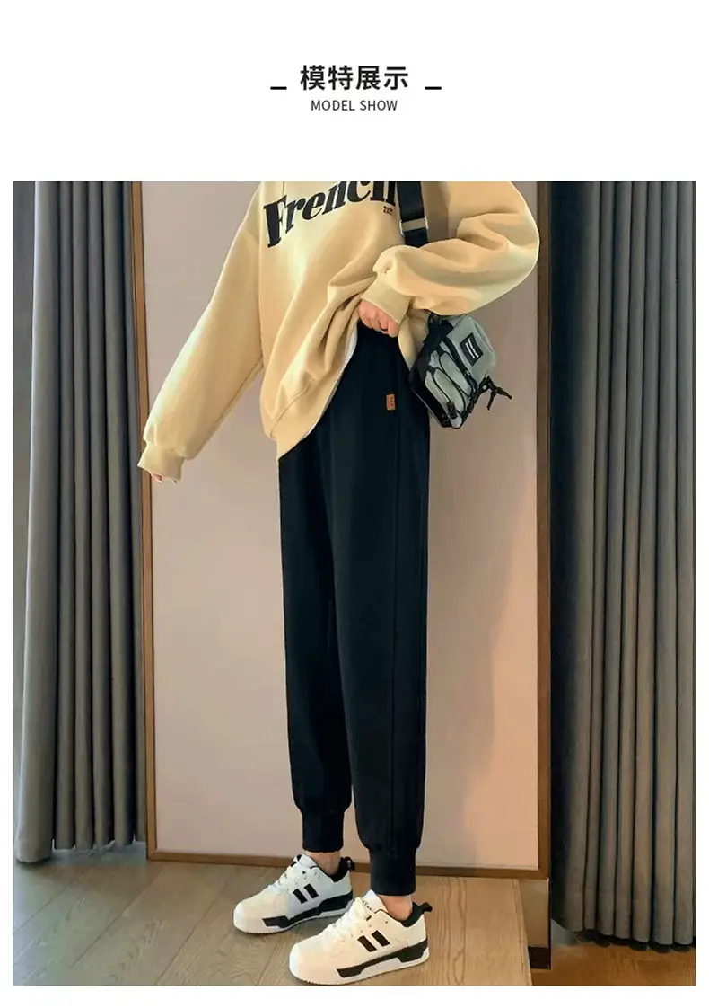 Women Fleece Lined Loose Toe Pants Black — feature 11