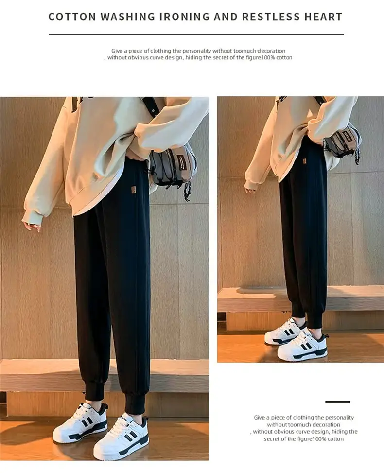 Women Fleece Lined Loose Toe Pants Black — feature 14