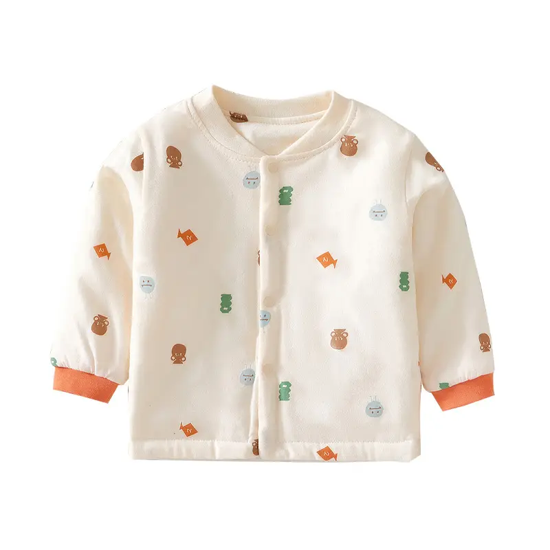 Baby Cotton Padded Coat Girls Winter Orange Trim - Image 11