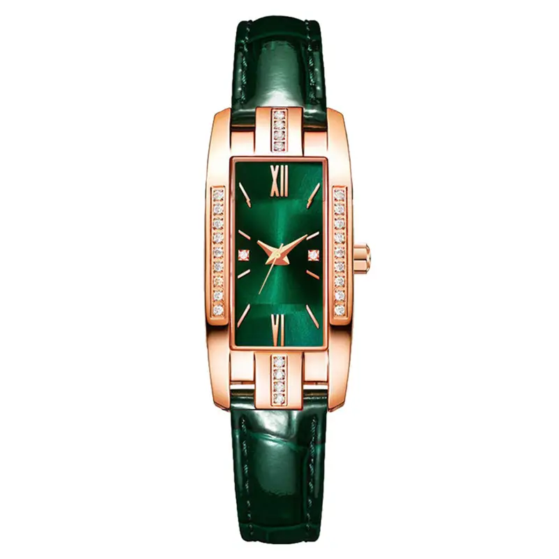 Shake Voice Live Explosions Small Green Watch Internet Red Drainage Diamond Small Square Women's Watch Women's Watch Vintage Fashion Watch - Image 9