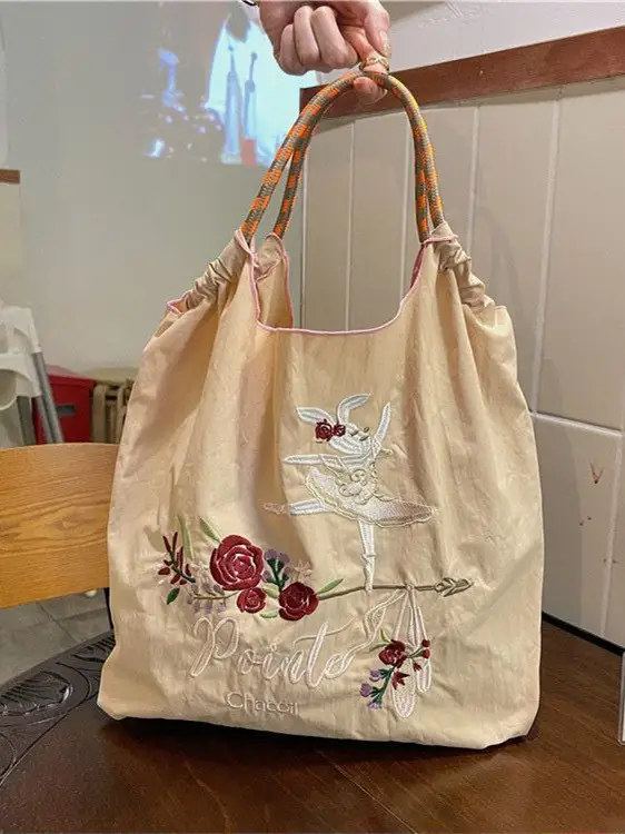 Pioneer Club Embroidered Shoulder Bag Purple Nylon