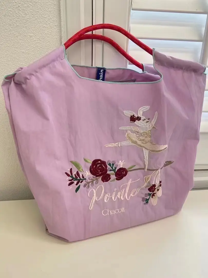Pioneer Club Embroidered Shoulder Bag Purple Nylon