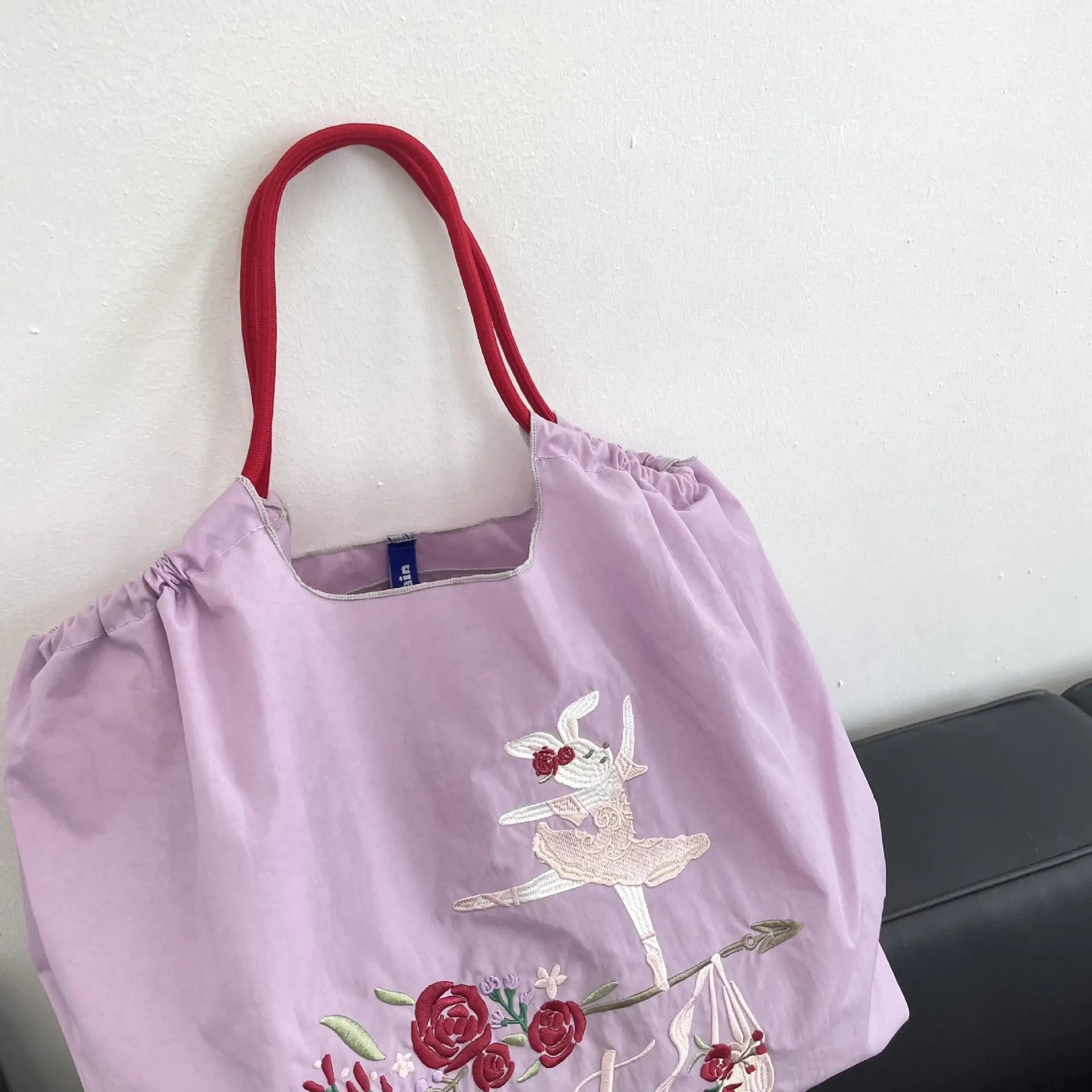 Pioneer Club Embroidered Shoulder Bag Purple Nylon — feature 11