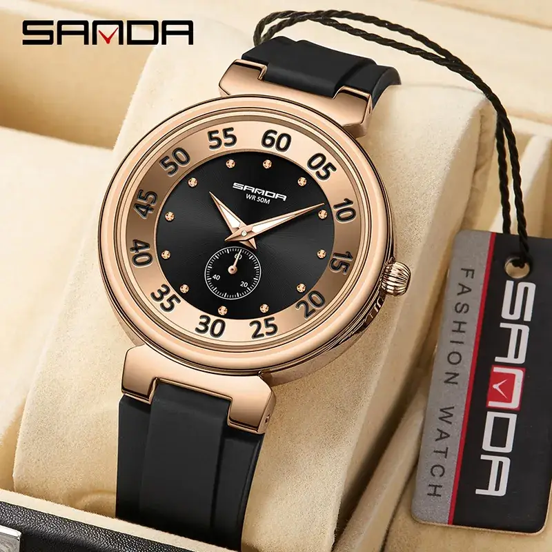 Sanda Black Midnight Light Waterproof Men's Watch - Image 12