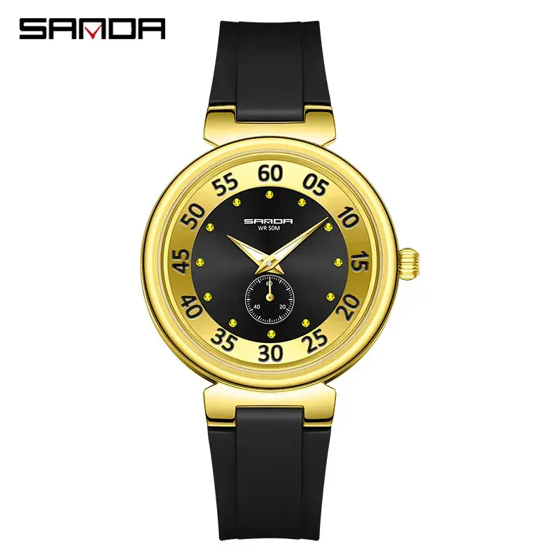 Sanda Black Midnight Light Waterproof Men's Watch - Image 5